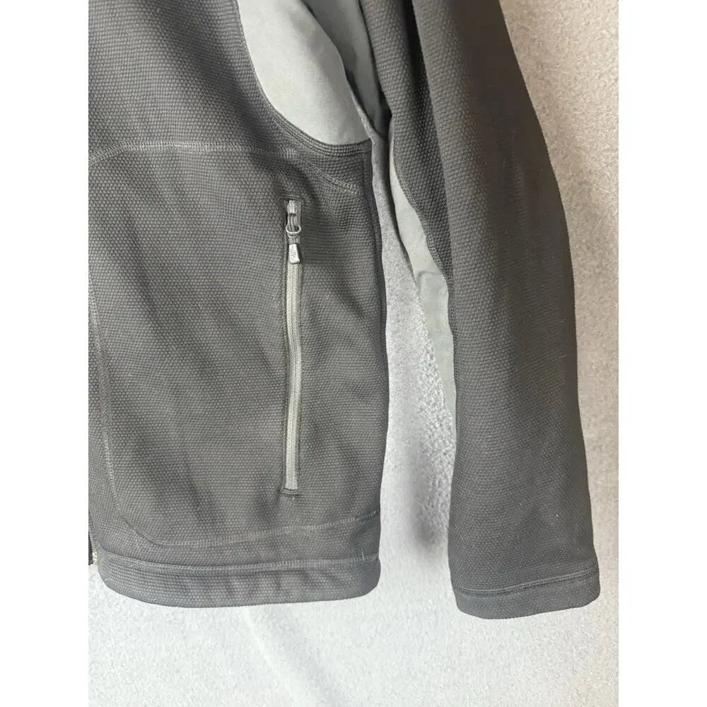 The North Face Jacket Mens Medium Black Gray TKA Stealth Fleece Full Zip Stretch